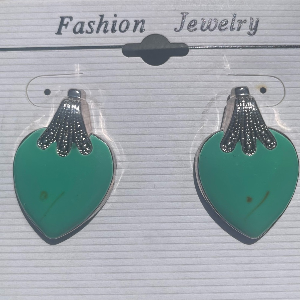 Turquoise Heart Stud Earrings
